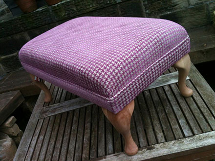 Finished upholstered stool